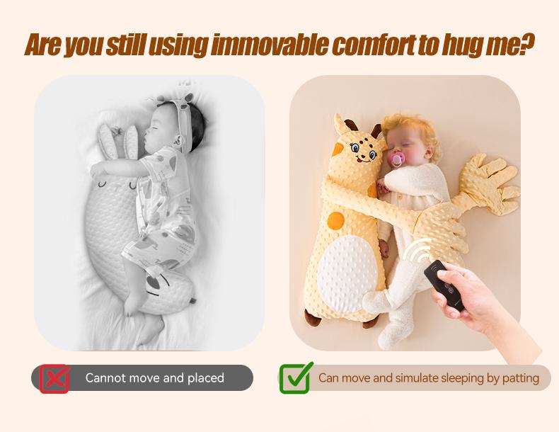 Baby Sleeping Pillow Big White Goose Patting Soother Animals Shaped Sleep Aid Calming Companion for Bedtime