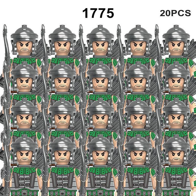 2026 new Medieval Military Sets Action Figures Building Blocks Bricks Roman Knight Spartan Soldier Helmet Sword WeaponsToys For Children