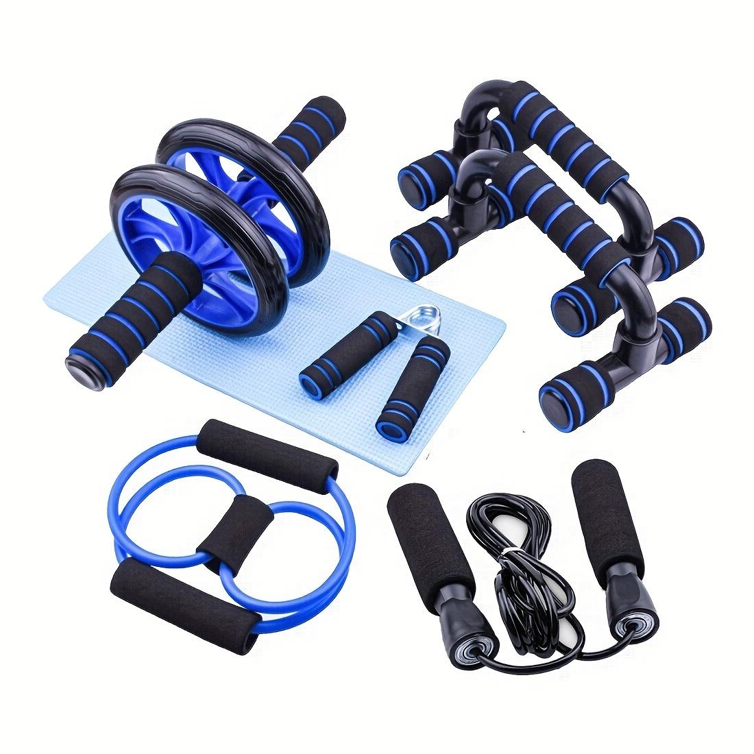 7-in-1 Home Gym Combo, Full-Body Exercise Set Including Ab Roller, Jump Rope, Hand Grip & Push-Up Stands, Portable Fitness Equipment for Indoor Workouts, Abs Training Equipment, Abdominal Workout Wheel