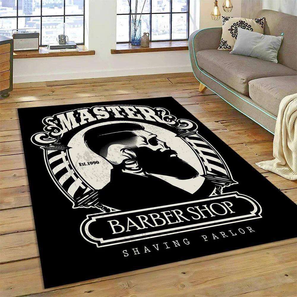 Vintage Barbershop Portrait Flannel Area Rug - Retro Hairstyle Salon Print Soft Mat for Barber Shop & Home, Non-Slip Man Cave Decor#BarbershopRug #VintagePortraitMat #RetroSalonDecor #ManCapeCarpet #NonSlipFlannelRug