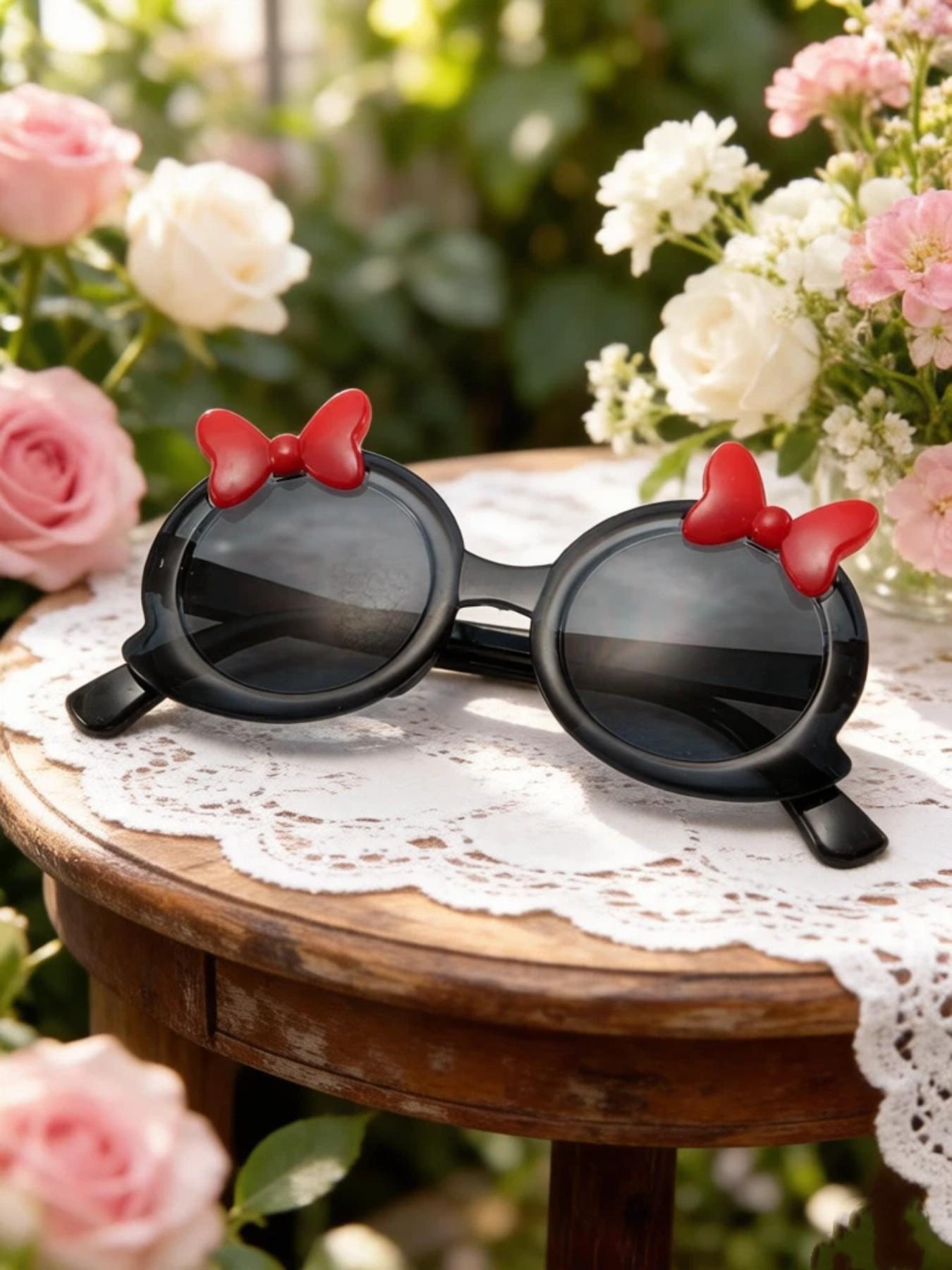Women's Fashion Butterfly Knot Glasses, Round Frame, Gradient Colors, Multiple Color Options, Perfect for Parties, Travel, College