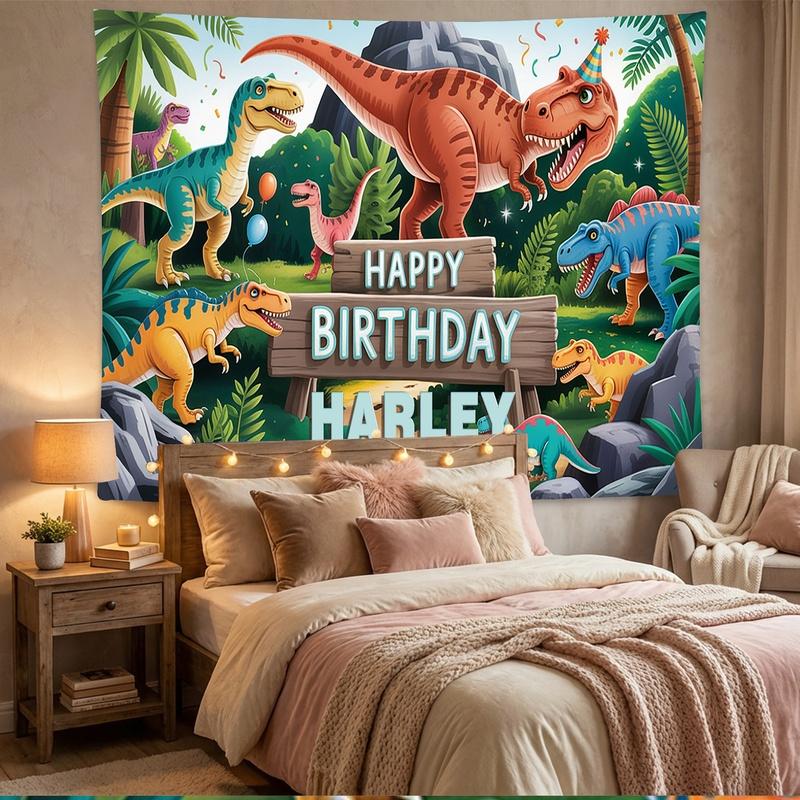 1pc Dinosaur Wall Hanging, Soft Polyester Tapestry for Bedroom, Living Room, Party Backdrop, Studio, Apartment Decor, Durable & Washable Wall Art