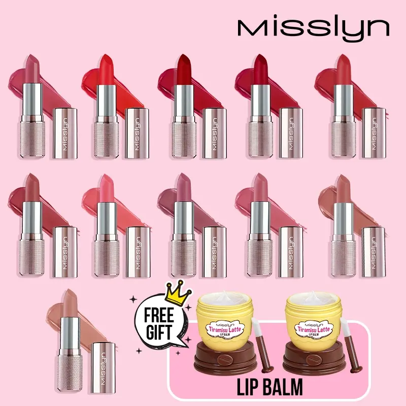 Misslyn buy 1 get 2 free Cream Crush Lipstick Creamy Non Stick Hydrating High Pigment Satin Shine Finish #GLOBAL PICKS