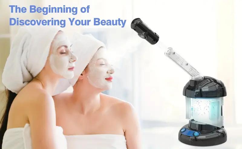 Facial Steamer - Ozone Steamer with Extendable Arm - Professional Nano Ionic Facial Steamer for Deep Cleaning - Portable for Personal Care Use At Home Or Salon