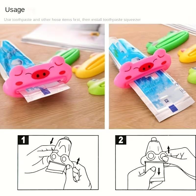 Cute Cartoon Animal Toothpaste Squeezer for Kids, Fun Plastic Bathroom Accessory for Easy Use, Perfect Toothpaste Holder for Mess-Free Experience