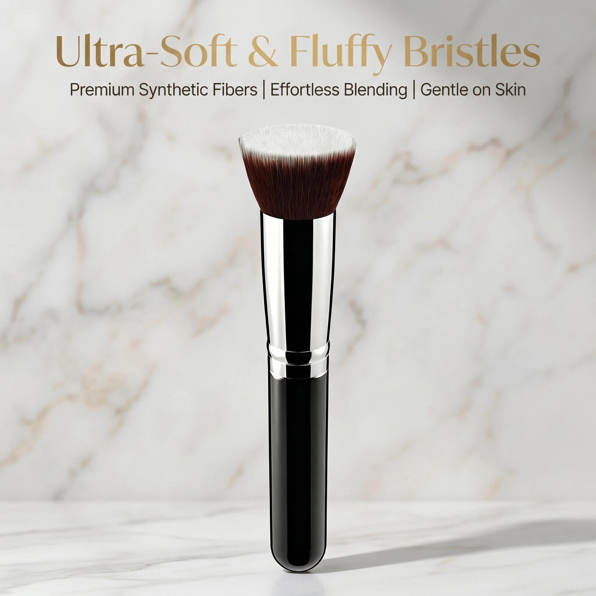 Flat Top Foundation Brush, Soft Synthetic Hair, Flawless Face Makeup, Concealer Bb Cream Brush, Perfect for Smooth Application