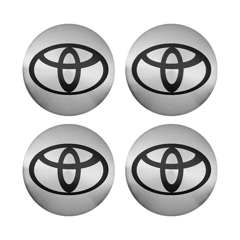 4pc 56mm Car Wheel Center HUB Caps, Emblem Sticker Badge, Automobile Decals, Auto Accessory for Toyota Prado Yaris Hilux Verso Fortuner Supra Corolla
