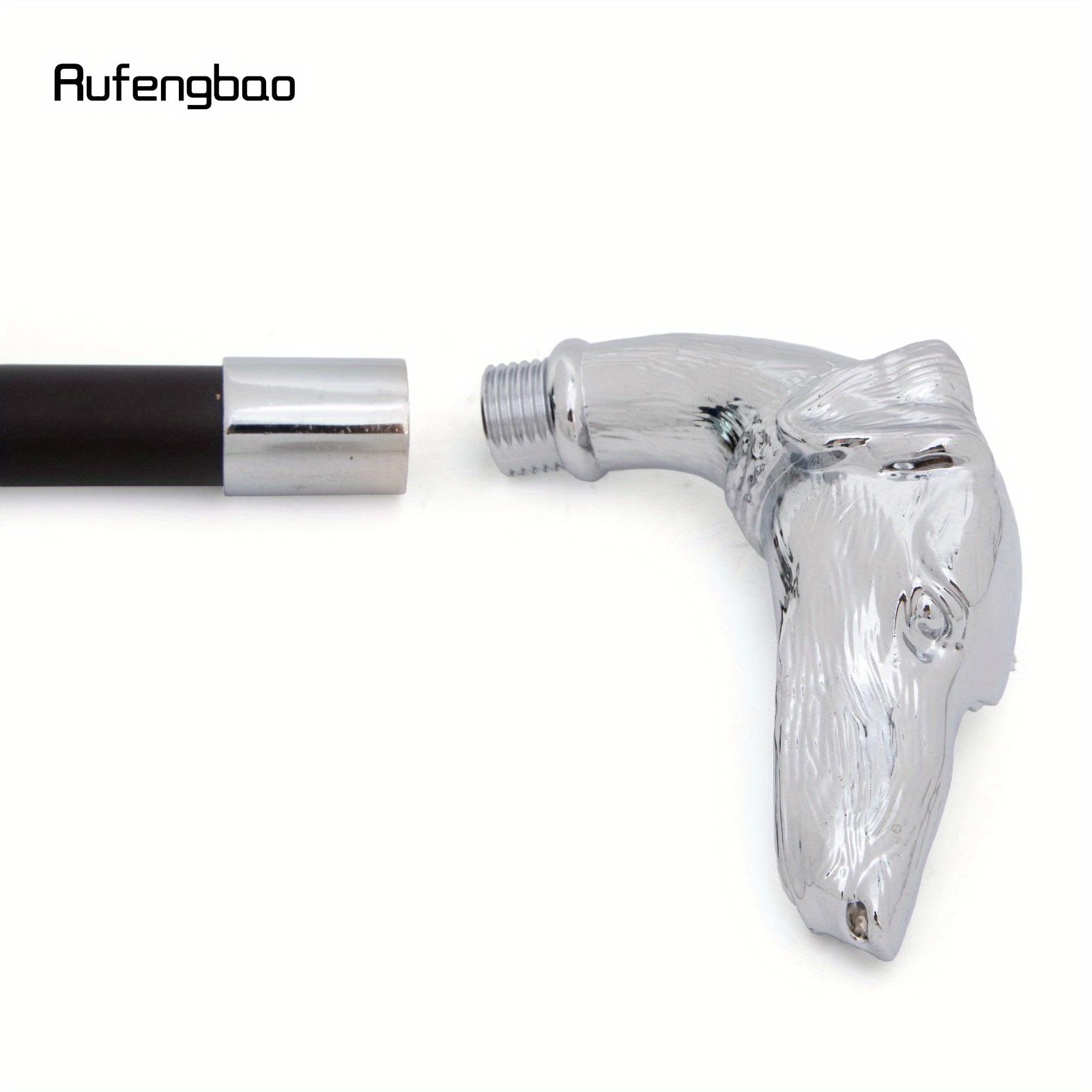 White Dog Sausage Dog Head Walking Cane Fashion Decorative Walking Stick Gentleman Elegant Cosplay Cane Knob Crosier 93cm