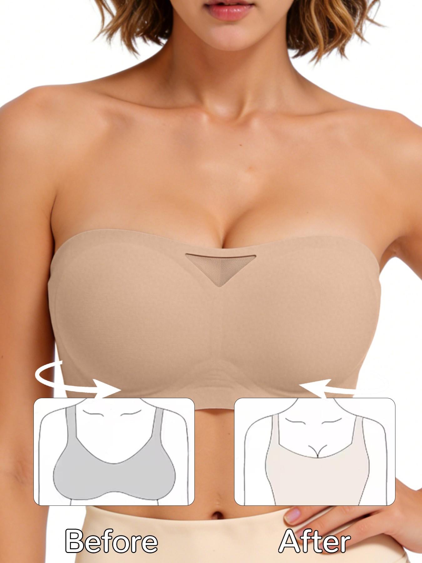 Jelly Strapless Bra For Women, Elastic Bandeau Bra With Breathable Mesh, Anti-Slip Wireless Comfort Bralette, Jelly Strips Lift And Support, Seamless Base Layer, Fitting Y2K Styles, Off-Shoulder Top, Dress, Party, Wedding Essential