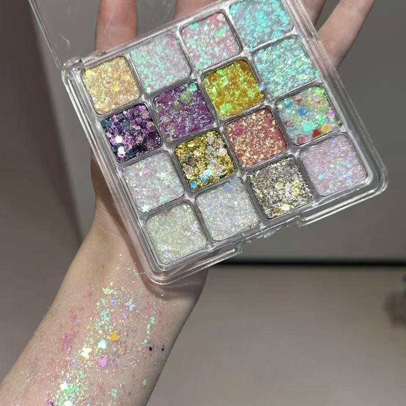 Get the Spotlight! Diamond Sparkle Eyeshadow Palette ✨ | 16 Dreamy Glitter Shades | Stage & Rave-Ready Looks! (Limited Edition!) #GlitterEyeshadowPalette #RaveMakeup #StageMakeup