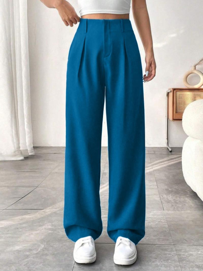 Elegant High-Waisted Wide-Leg Pants, Slimming Fit Spring Summer Fashion, Versatile Casual Business Wear, Long Comfortable Trouser Elegant High-Waisted Wide-Leg Pants, Slimming Fit Spring Summer Fashion, Versatile Casual Business Wear, Long Comfortable Trouser
