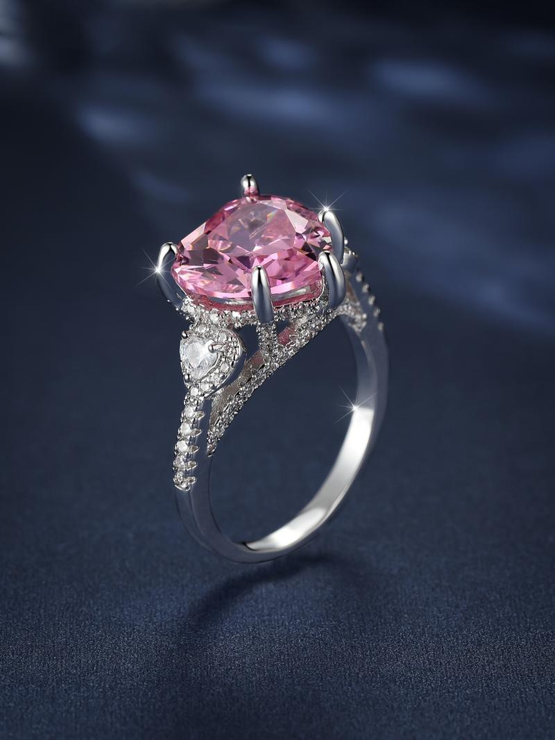 1 Piece Elegant Heart Shaped Artificial Zircon Ring, Fashion Accessories for Women, Trendy Accessories for Party and Daily Life, Valentine's Day, Girlfriend Gifts 1 Piece Elegant Heart Shaped Artificial Zircon Ring, Fashion Accessories for Women, Trendy Accessories for Party and Daily Life, Valentine's Day, Girlfriend Gifts