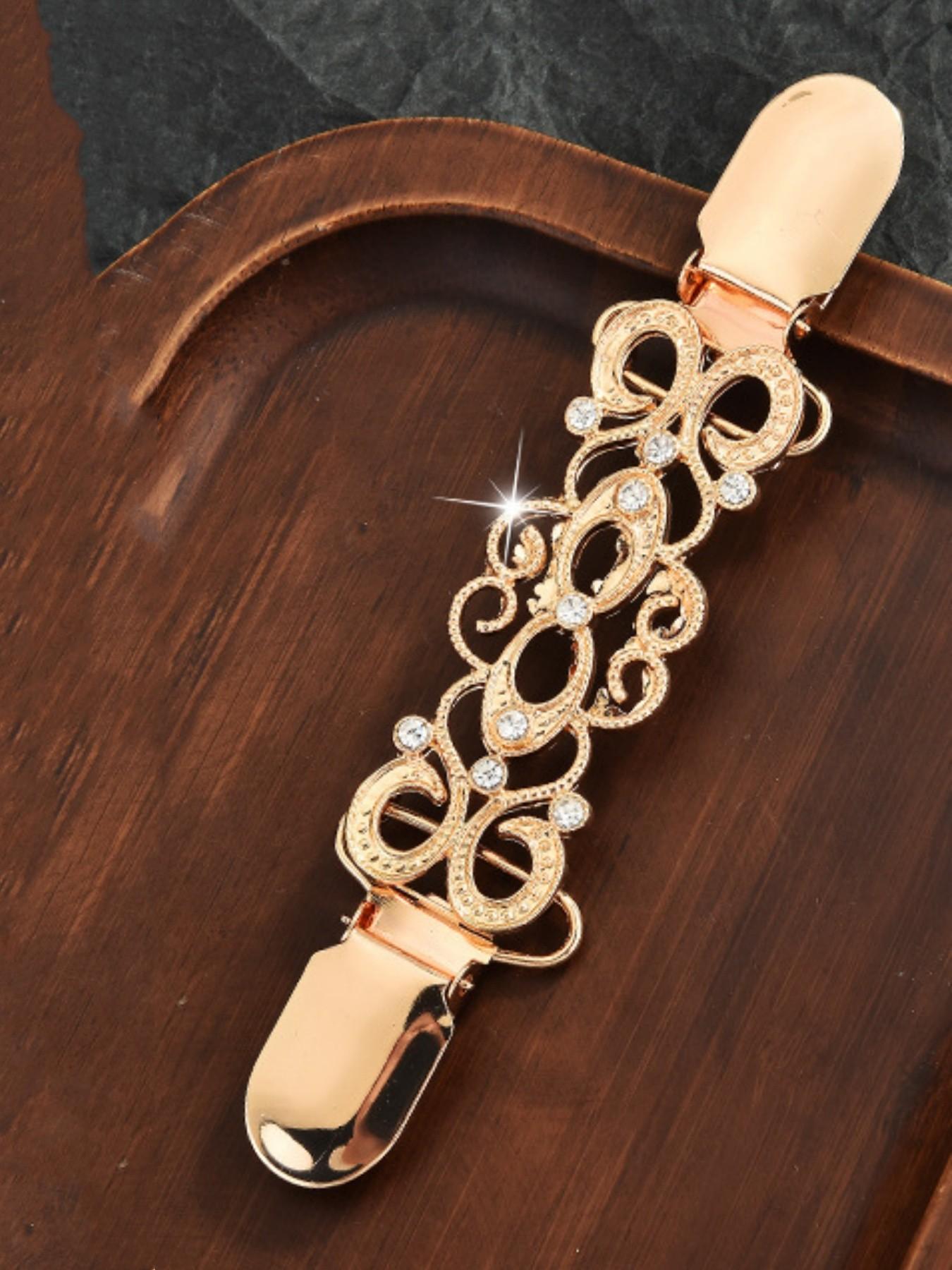 4pcs Vintage-Inspired Adjustable Metal Waist Cincher Clips for Women, No-Slip Waist Tightener Buckle Set, Durable Decorative Buckle for All-Season Use