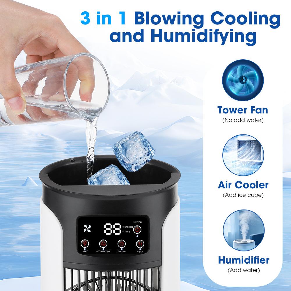 New cross-border air cooler for home use, desktop USB fan, office spray mini air conditioner fan, portable cooling device