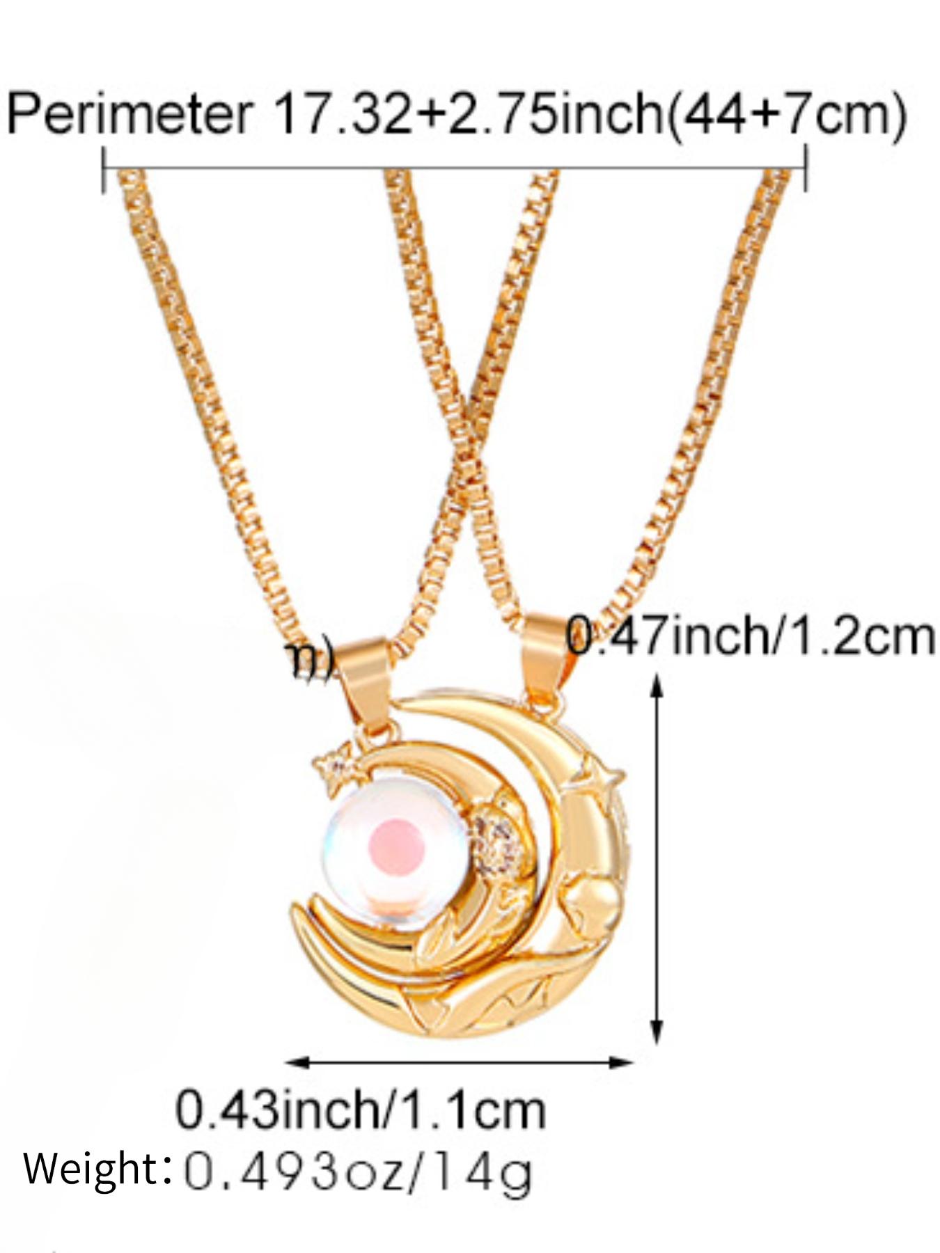 Gold Moon Pendant Necklace for Women, Dainty Moonstone Crescent Moon Choker, Elegant Celestial Jewelry for Daily Wear, Perfect Birthday Anniversary Gift for Her