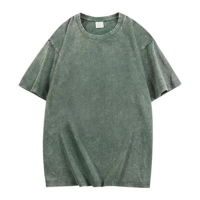 3 Pack Acid Wash Unisex Oversized Cotton T-Shirt Crew Neck Half Short Sleeve Summer Top Casual Loose Fit Solid Streetwear Comfortable Tees Basic Womenswear Shortsleeve Tshirt