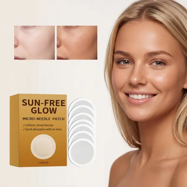 Sun Tanning Microneedle Patch with Ultra-Fine Needles - Natural Tan, Even Skin Tone, Natural Glow, Gentle Skin Care, Nourishing, Applies Smoothly, Dissolves Gradually, Sheer Gradient