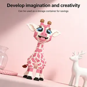 Giraffe 3D Puzzle Building Block Ornament, Home Office Bookshelf Decor, Party Decoration, Ideal Gift for Thanksgiving Christmas Halloween Easter