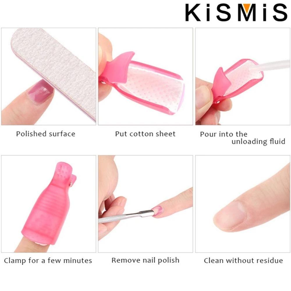 UV Gel Soak Off Tool Kit - Spring Clip Bow Design, 4-Claw Anti-Leak Remover for All Nails. Chemical-Resistant PP, Non-Slip Grip & Splash Guard. Quick 10-Finger Removal, Ideal for Home & Salon. Dust-Proof Packaging, Secure Lock, Fast & Gentle Tool Set.