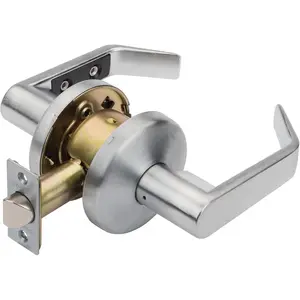 Passage Door Lever Lockset, ADA Compliant, Light Duty Non-Locking Handle  Hallway or Closet Use, Satin Chrome Finish, Model AUS-30-26D