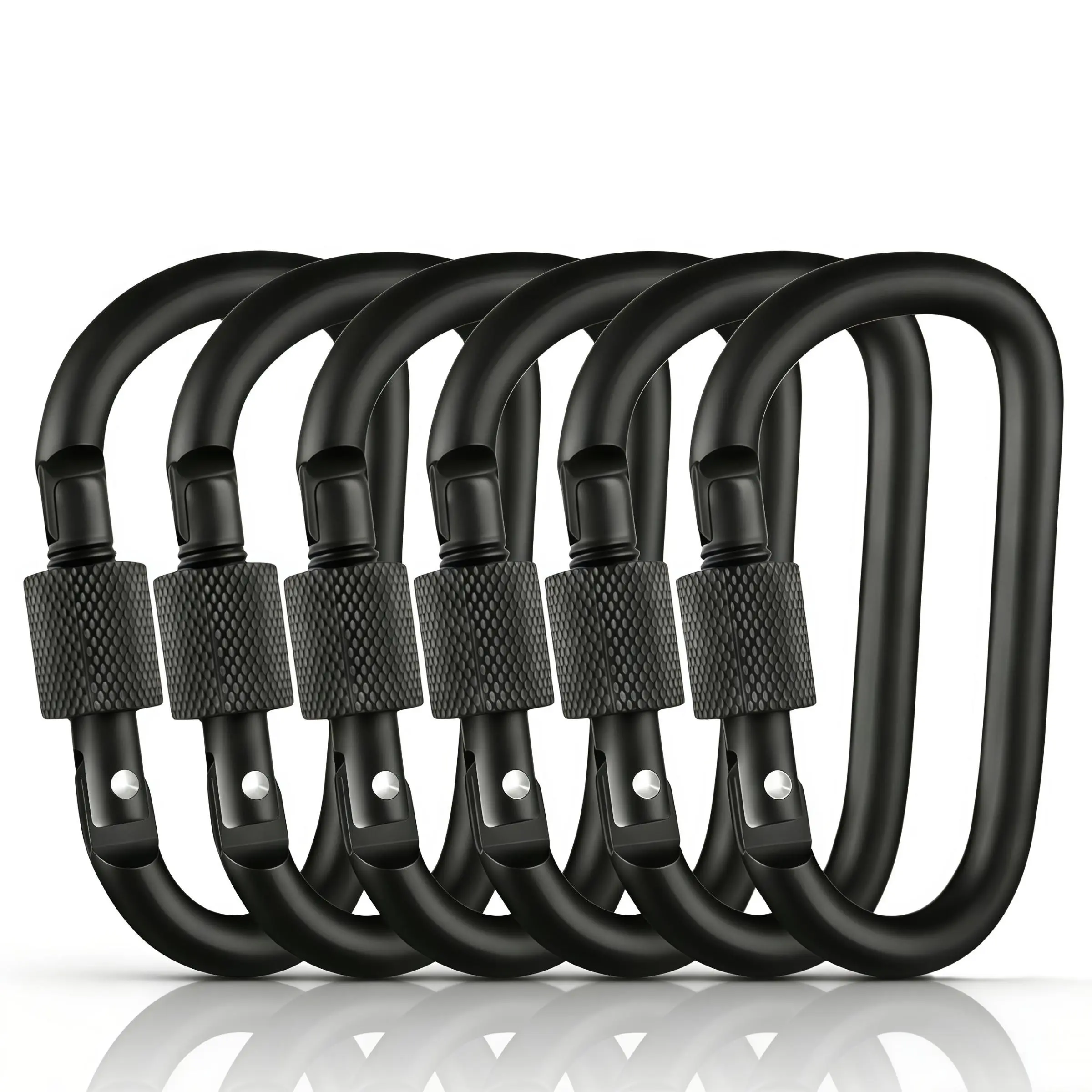 D-shaped Spring Hook, 6/10 Counts/set Durable Outdoor Keychain Buckle, Multifunctional Portable Carabiner for Outdoor Camping Hiking Climbing