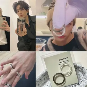 KPOP A Pair Ring Retro Black and White Double Color Couple Ring Finger Ring Jewelry