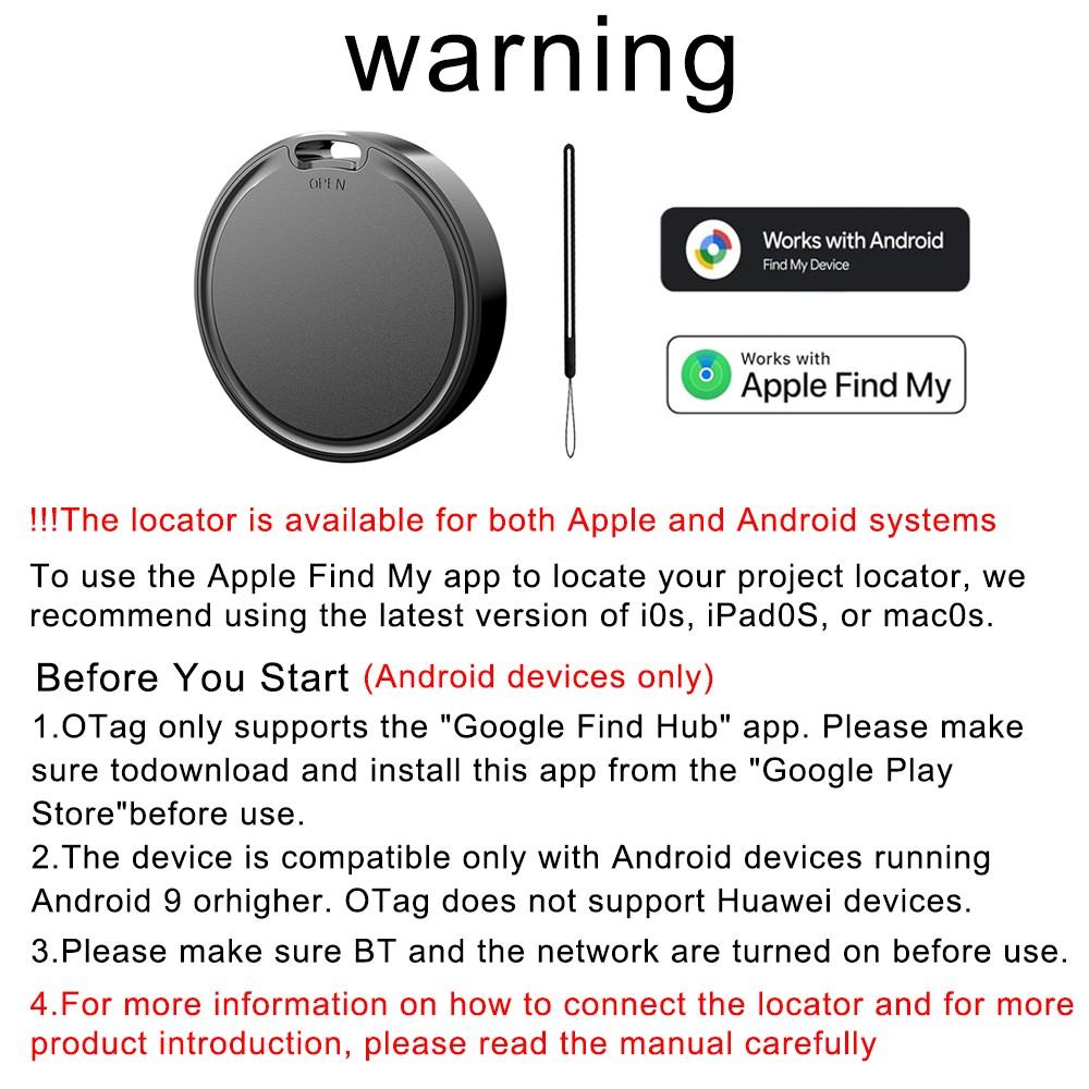 Smart GPS Tracker Bluetooth Item Finder for Android iOS, Works with Apple Find My Google Find Hub, Anti-Lost Tag for Keys Bag Luggage Wallet