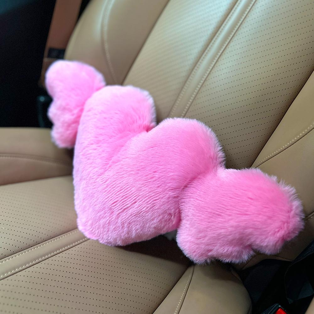 Heart Shaped Headrest Pillow, 1 Count Soft & Comfortable Car Neck Pillow, Plush Neck Pillow, Car Interior Accessories for Women & Girls, Car Accessory