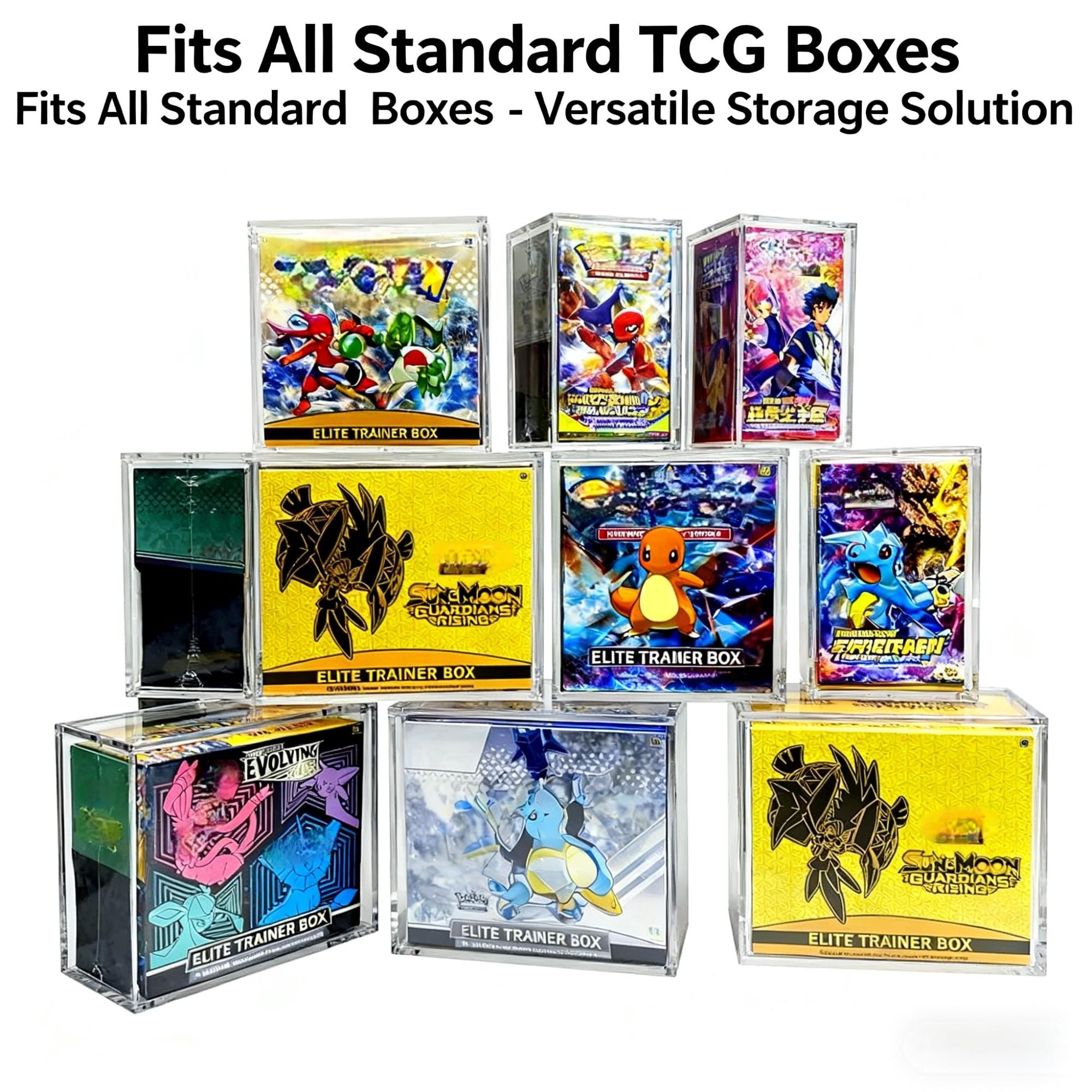 5mm Acrylic Stackable Display Box, Compatible with Etb Transparent Magnetic Case, Ideal for Trading Cards, Collectibles, Sports Memorabilia, Trade Card Box