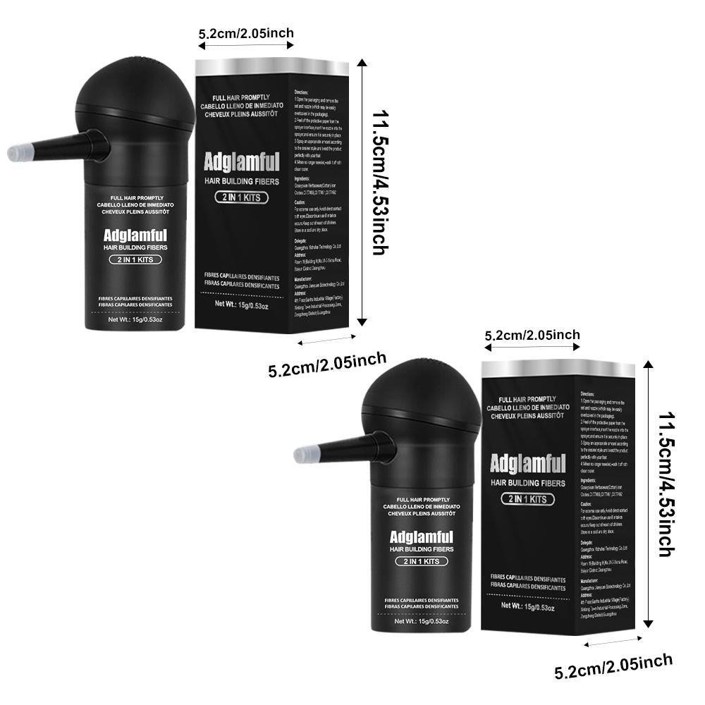Adglamful Hair Thickening Fiber Powder Integrated Set 2-Count Natural Root Concealer Cream Long-lasting Hair Styling Suitable for Both Men and Women Hair care Hair styling powder, dry hair spray, puffy powder