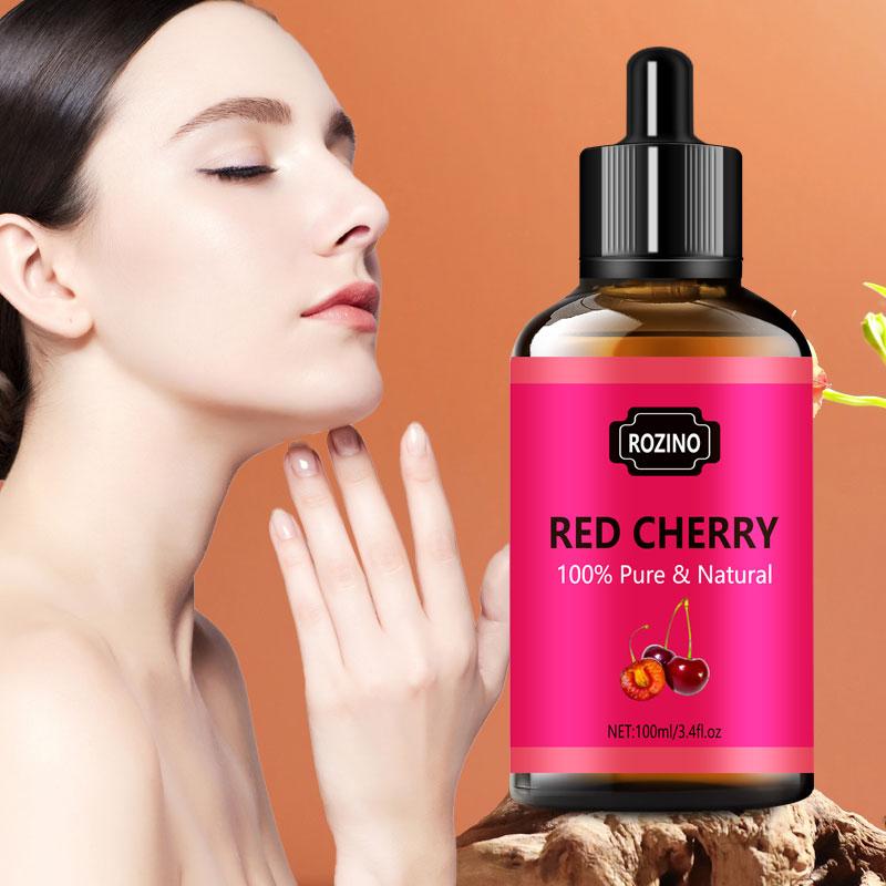 Rozino Red Cherry Essential Oil - Improve Dry Skin, Lock Moisture & Soothe Redness Body Care Soothing dry body oil curly hair oil treatment