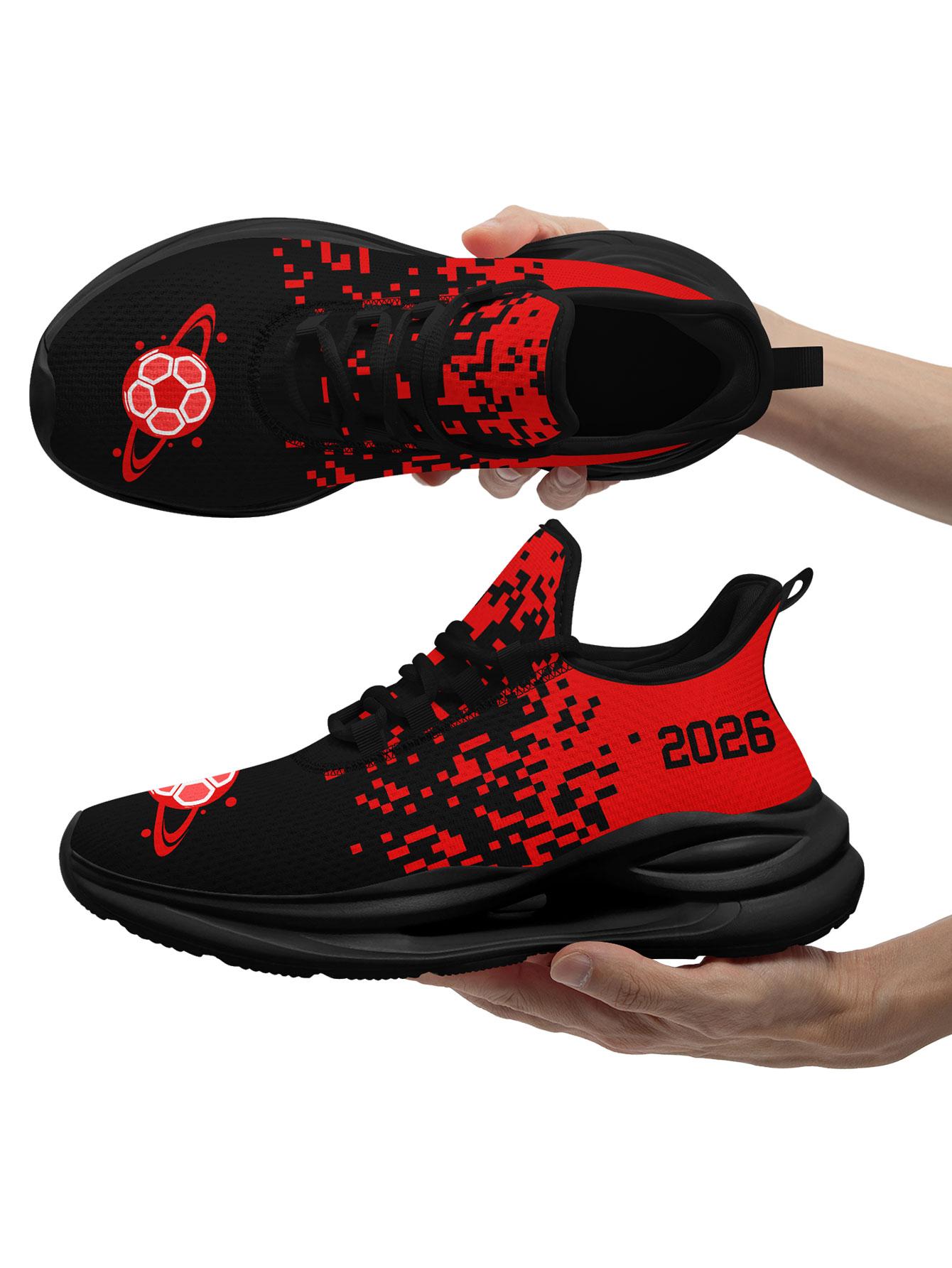 COOLCUSTOMIZE Men's SUI 2026 Soccer Pixel Art  Sports Shoes, Stylish Breathable Running Sneakers, Casual  Footwear