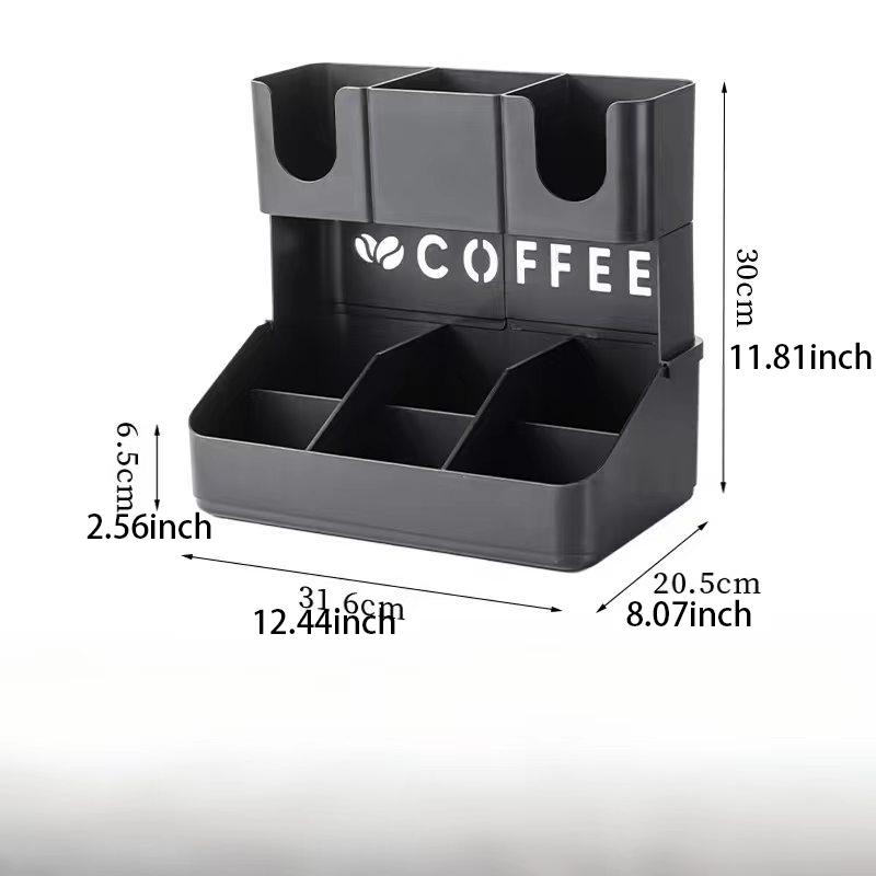 Home Storage Box Paper Cup Holder, Adjustable Multi-Functional Bar Counter Divider, Straw Spoon Organizer, Storage Container
