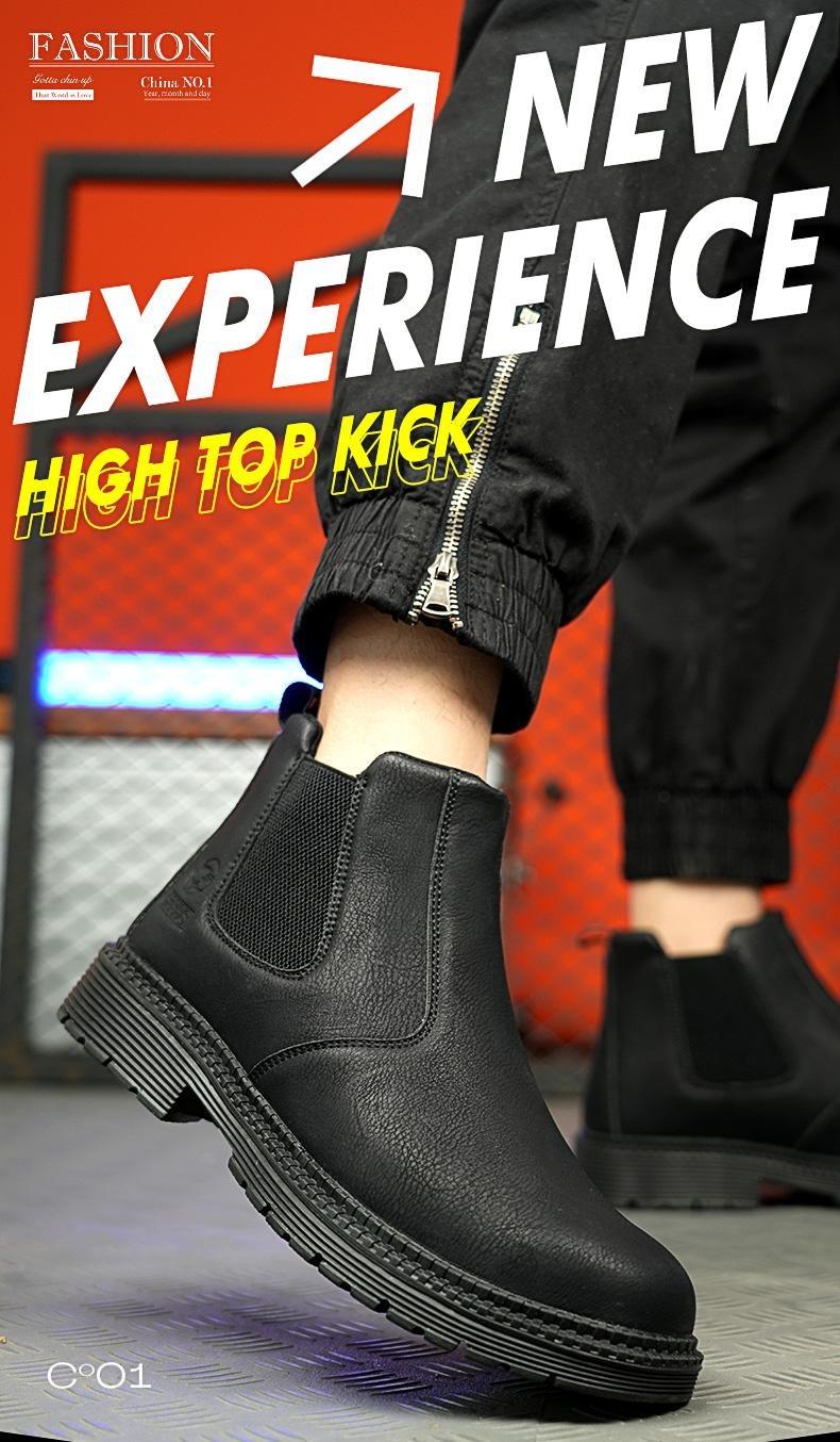 MKK Splash-proof Smash-proof Puncture-proof Breathable Safety Shoes Lightweight Steel Toe Brown Non-slip Work Boots for Women Waterproof Worker Boots