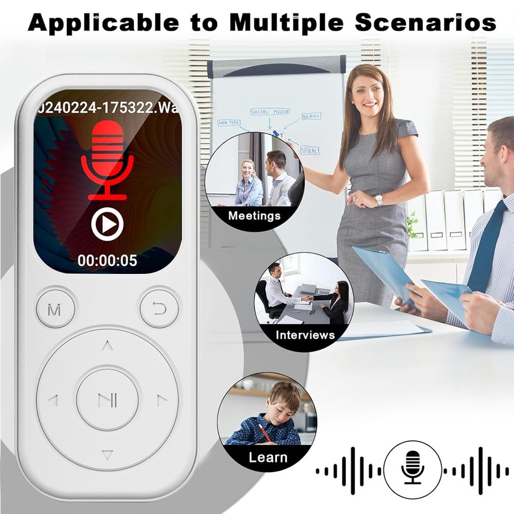 Chargeable Bluetooth MP3-MP4 Audio Player, 5.4 Bluetooth Version, Type-C Port for Fast Charging, Expandable Memory Card Support, FM Recording, E-Book Function