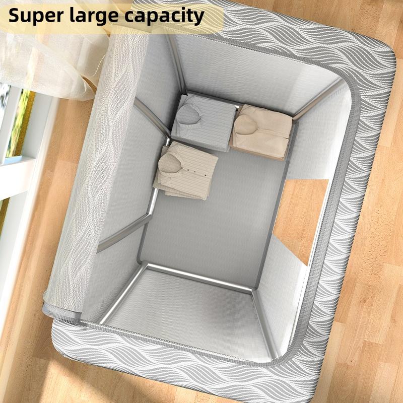 Large Capacity Stackable Storage Box, Waterproof Fabric Organizer for Bedroom Dorm Closet, Durable Folding Frame, Easy Access Zipper