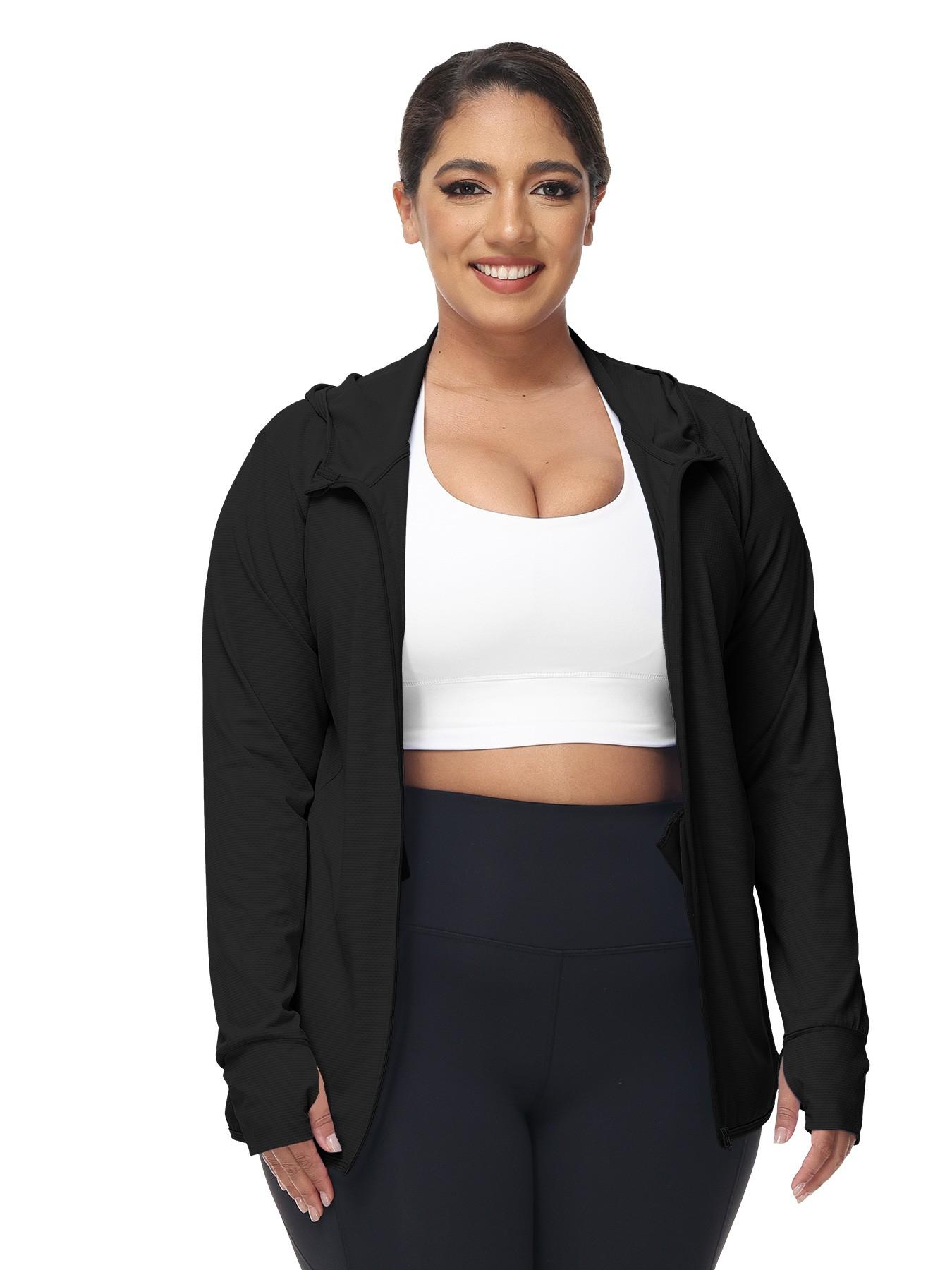 Summer Women's Upf50+ Ice Silk Sun Protection Jacket, Loose Fit Hooded Breathable UV Blocking, Running Yoga Outdoor Cycling Sport Coat, Workout Yoga Jacket, Sports Outerwear