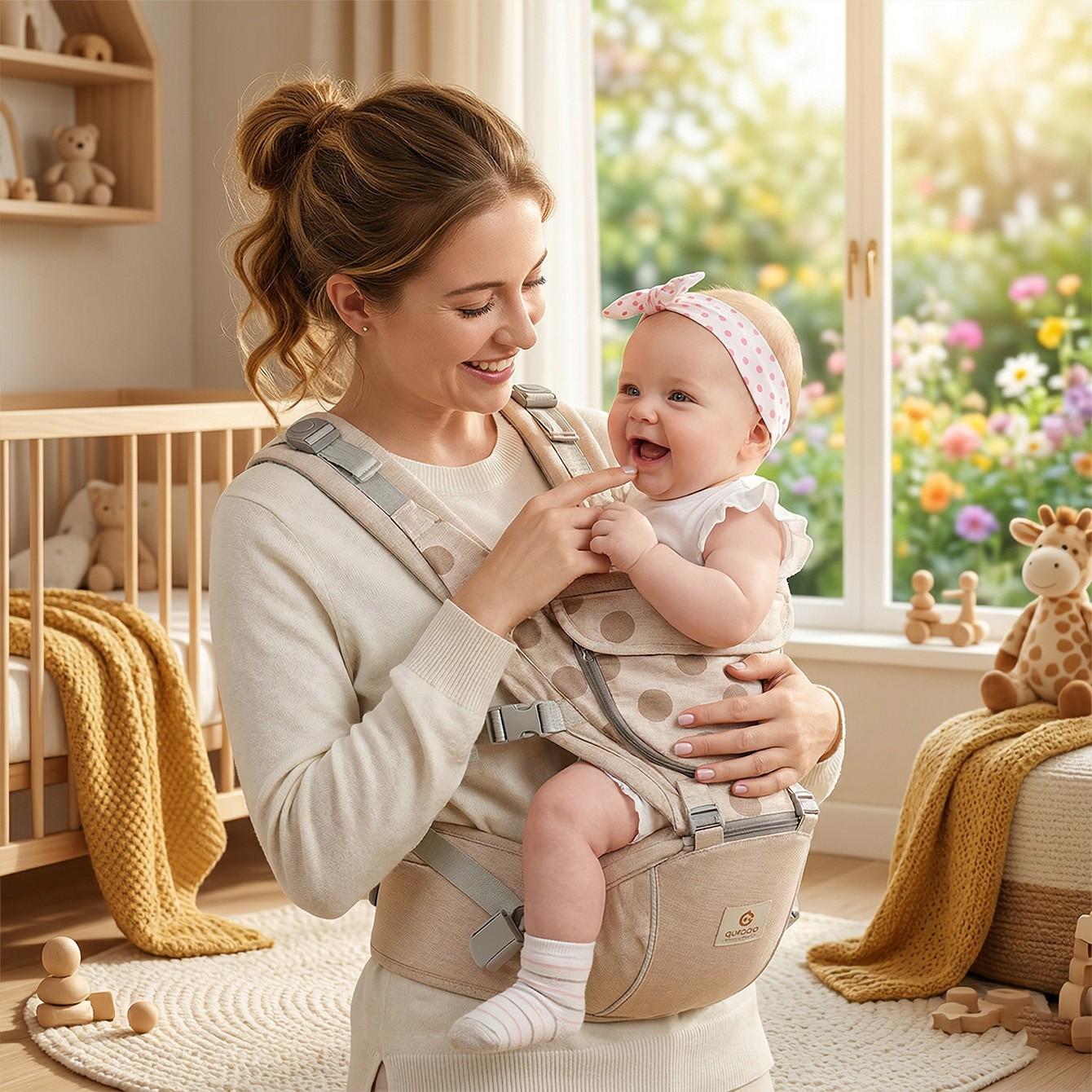 Baby Carrier Comfortable Newborn Backpack Ergonomic Infant Wrap Carrier Head Support 4-In-1 Convertible Baby Back Carrier Gift