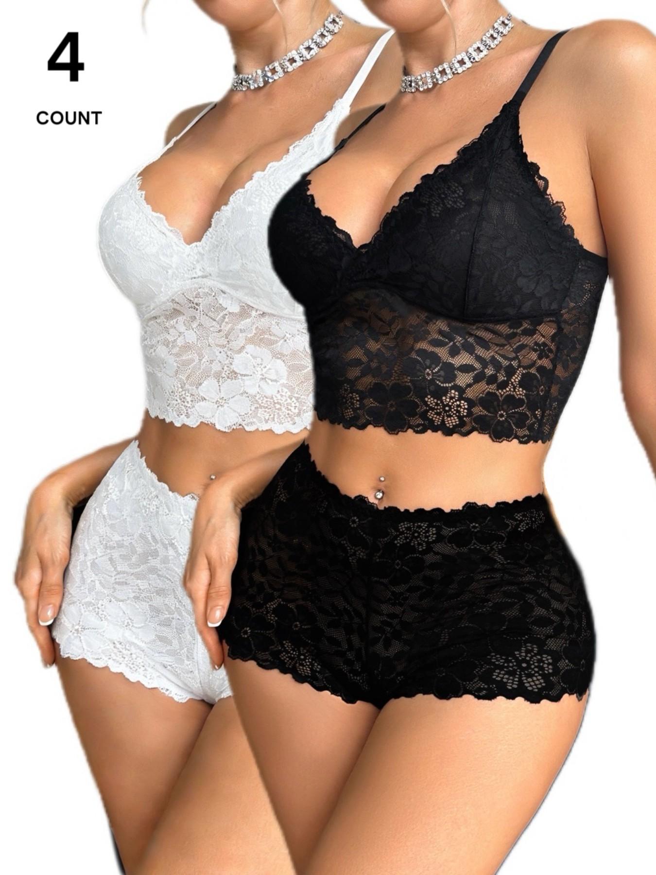 Women's No Underwire Bralette Set Lingerie Underwear, Sexy Transparent Lace Design, Ultimate Comfort, Medium Support & Fit, Fashionable Chic Daily Wear, Multiple Sizes Availablegifts for her - TikTok Shop Women's No Underwire Bralette Set Lingerie Underwear, Sexy Transparent Lace Design, Ultimate Comfort, Medium Support & Fit, Fashionable Chic Daily Wear, Multiple Sizes Availablegifts for her - TikTok Shop