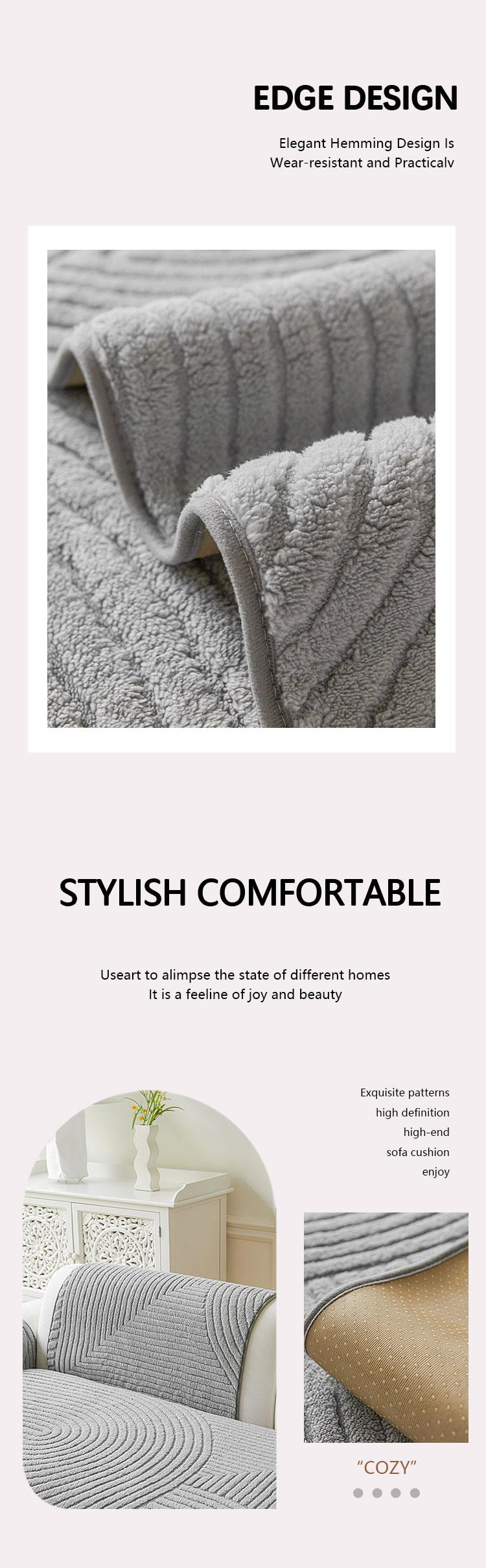 1pc Modern Fashion Simple Solid Color Round Sofa Cover, Sofa Slipcover, Soft Skin-Friendly Dustproof Anti-Slip Scratch-Resistant, Suitable for Kids Pet Families, Soft Sofa Protector