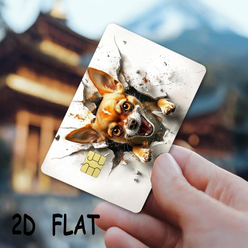 2-Pack Dog Pattern Credit Card Stickers, Ultra-Thin Waterproof Scratch-Resistant, Personalized Bank Card Decorative Stickers, Durable Waterproof Stickers