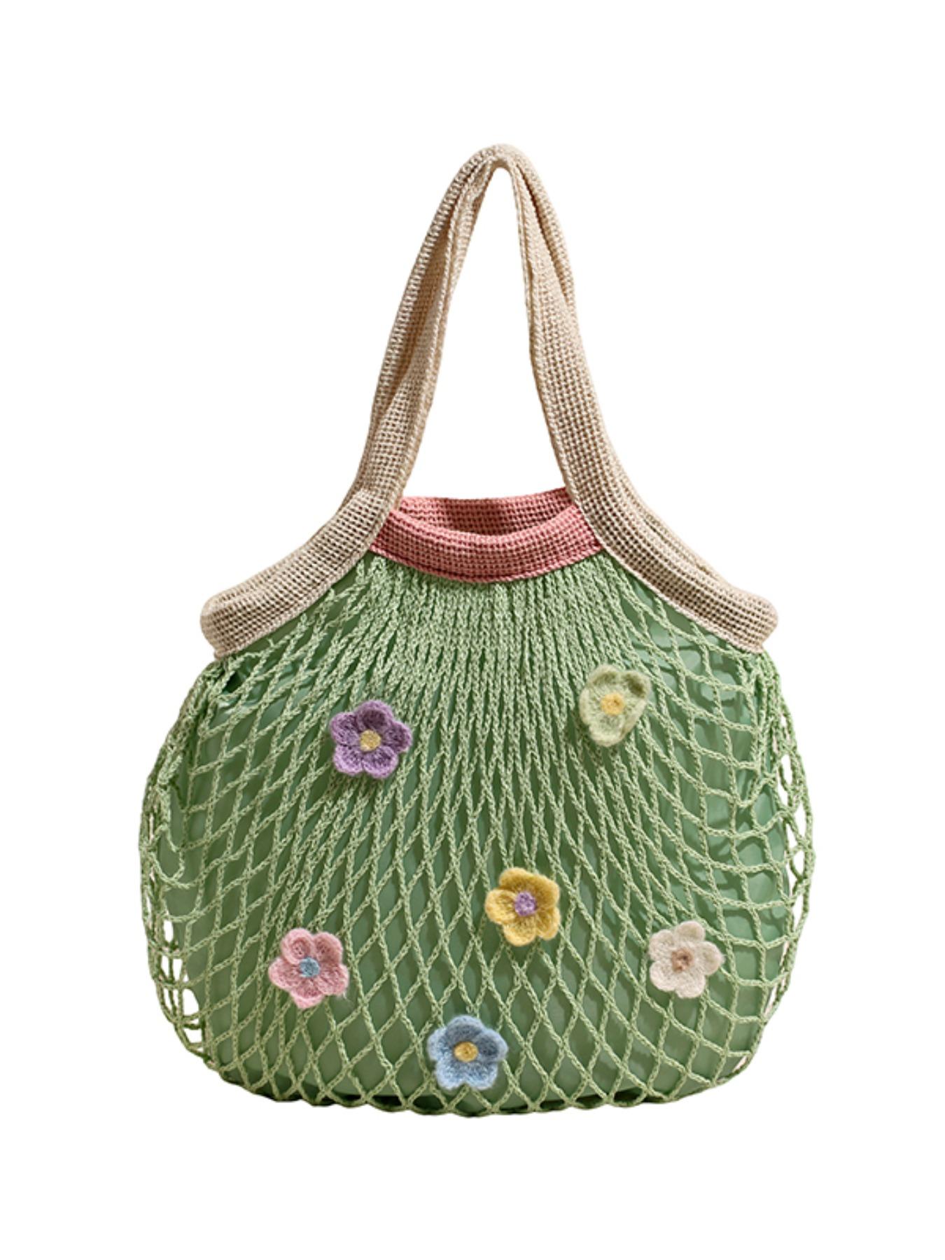 Elegant Boho Half Moon Bag, Floral Pattern Fabric Design, Lightweight & Versatile for All Seasons, Perfect for Beaches & Daily Use