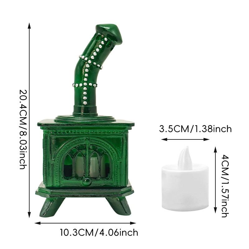 Kids' Favorite Decorative Items, Beautiful Home Ornaments, Small Fireplace and Cat Oil Lamp Wreath Magnets, Christmas Atmosphere Miniature Decorations