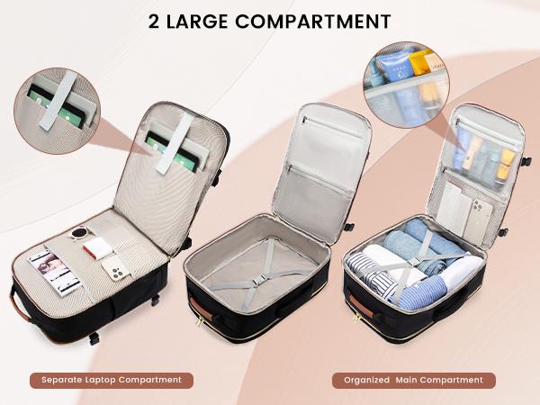 【Valentine's Day Gift】LOVEVOOK Travel Backpack for Women & Men as Personal Item Flight Approved,Large Capacity Carry on Backpack with 3 Packing Cubes and Laptop Compartment,Weekender Bag for Hiking,Overnight,TikTokShopJumpstartSale