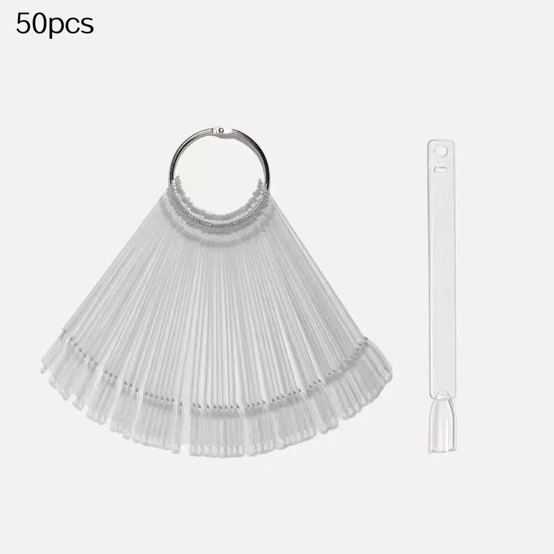 50 Nail Display Tips Transparent Sample Gel Polish Color Chart, Manicure Practice Tools, Single Item, No Ca Prop 65 Warning
