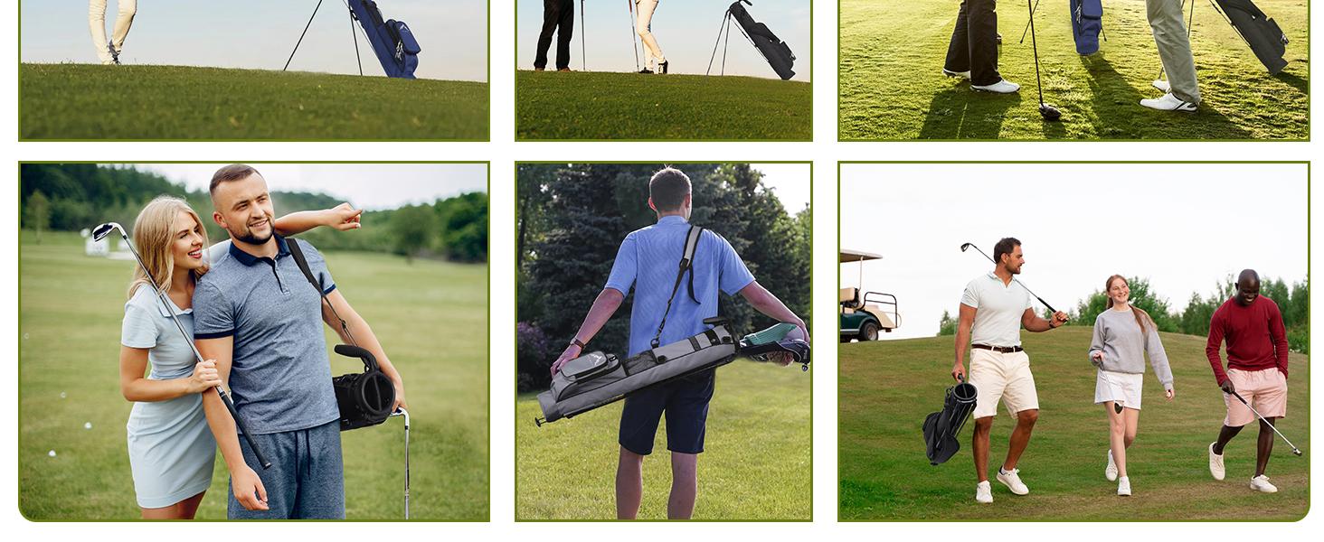 UNIHIMAL Golf Lightweight Stand Carry Bag– Easy to Carry and Durable Pitch n Putt Golf Bag for The Driving Range, Par 3 and Executive Courses–31.5 inches Tall