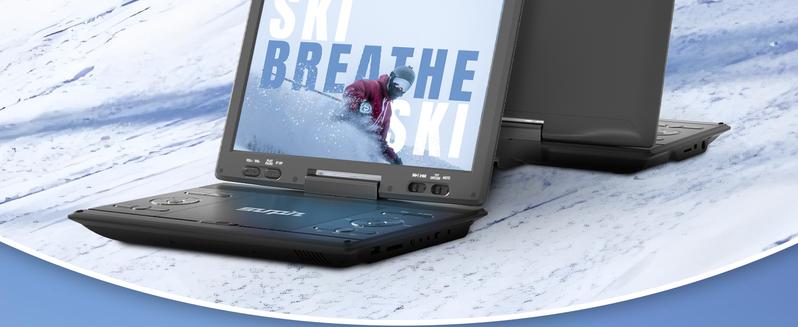 [Mydash] 14.9" Portable DVD Player, MYDASH CD player w/ 12.5" Swivel HD Screen, Audio player w/ Dual-Speaker, 6 Hours Rechargeable Battery, Region Free, Remote Control, Sync TV/CD/USB/SD Multi-Format Support,no blu-ray