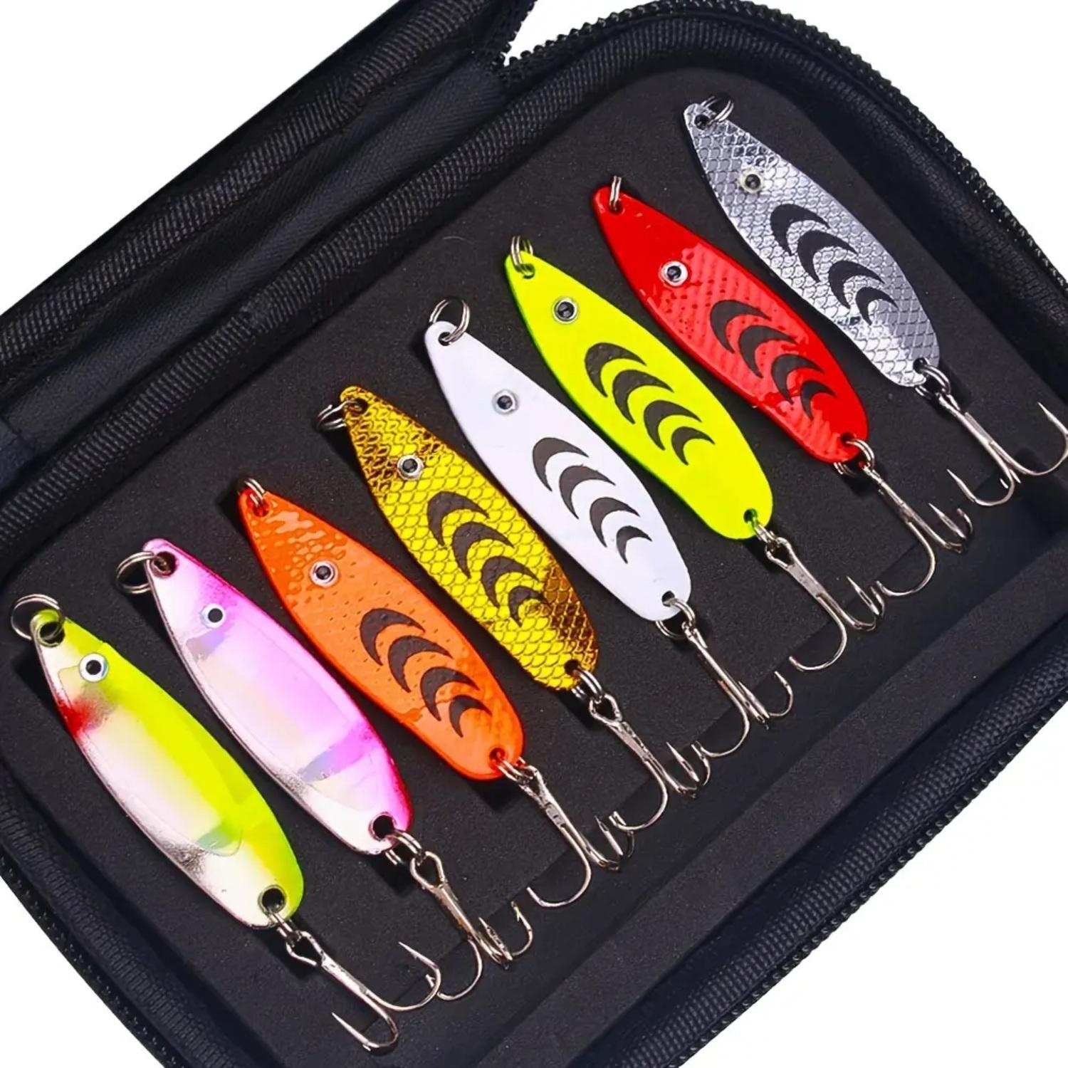 YYW1 16PCS Metal Spoon Fishing Lure Kit, Bright Reflective Fishing Lures with Portable Storage Case, Fishing Tackle Set Bass, Trout, Pike & Outdoor Fishing