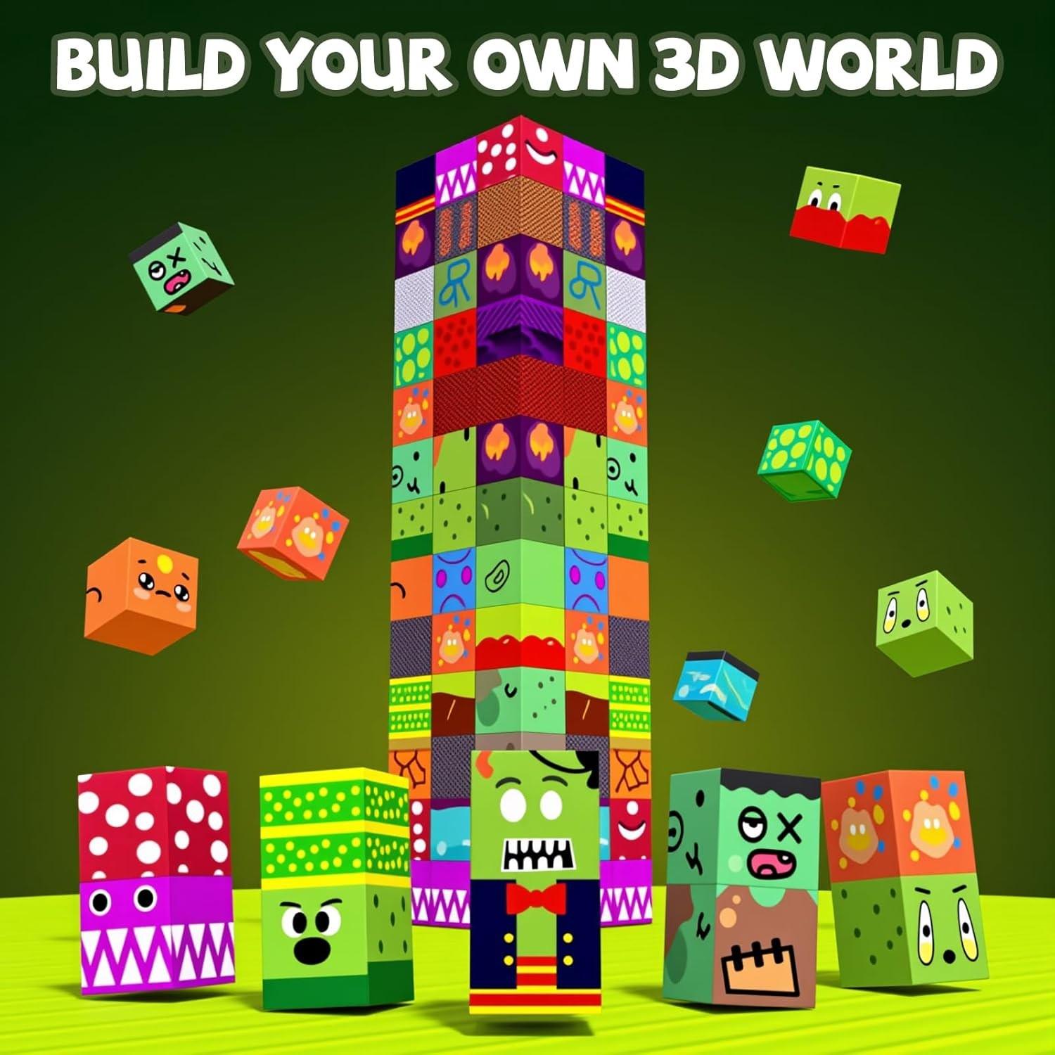 100pcs/150pcs Magnetic Building Block Puzzle Toy, Forest Construction Set, Stem Sensory Stack Magnet Toy, 4-8 Years Old Boys Birthday Gift