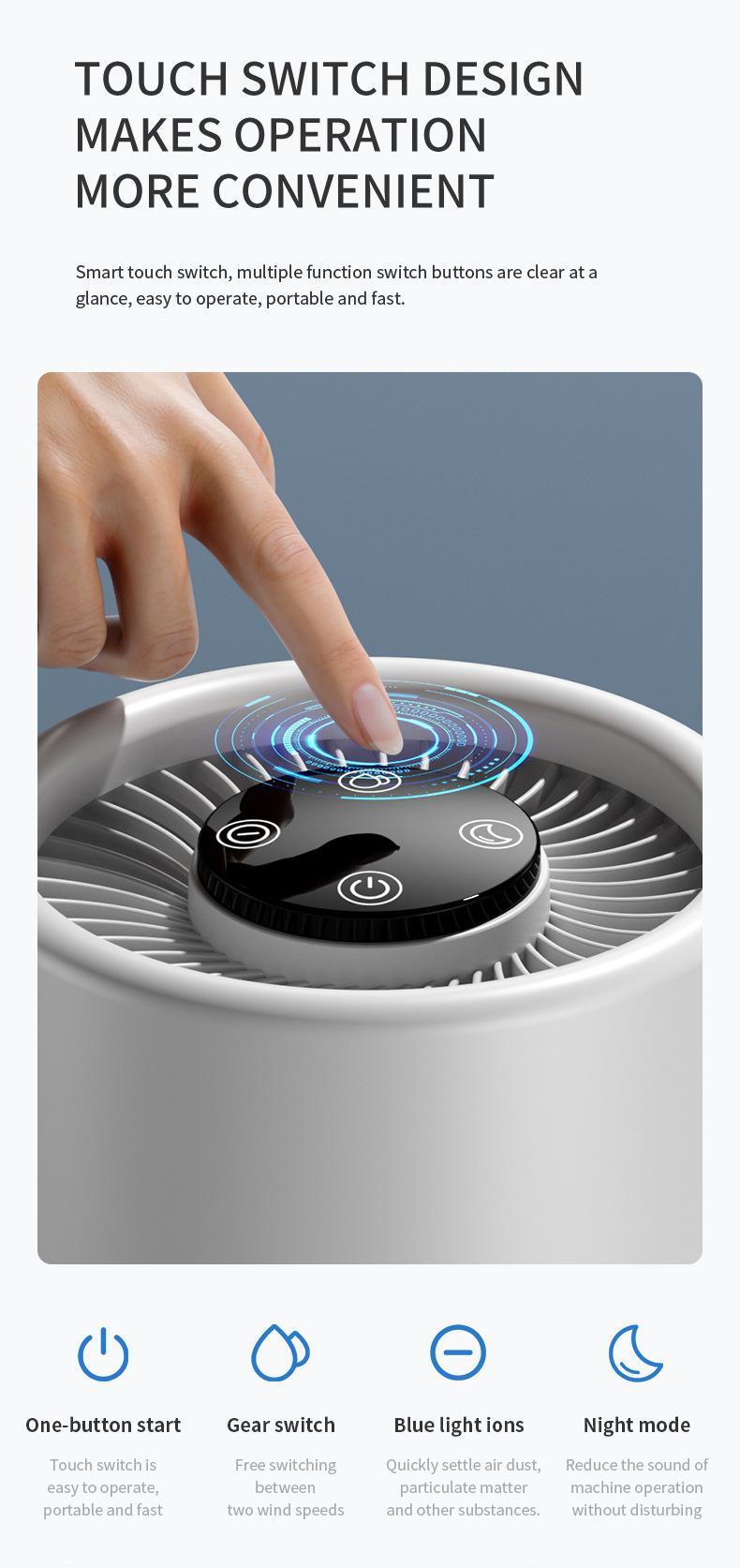 Desktop Mini Air Purifier, HEPA Filter Air Cleaner with Activated Carbon, USB Powered Odor Remover for Office Bedroom#Summervibes Desktop Mini Air Purifier, HEPA Filter Air Cleaner with Activated Carbon, USB Powered Odor Remover for Office Bedroom#Summervibes